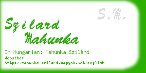 szilard mahunka business card